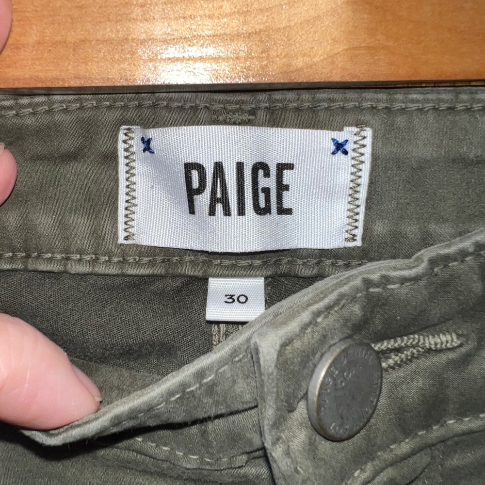 PAIGE Verdugo Ultra Skinny Pants Womens 30 Olive Green Mid Rise Stretch Trousers - Picture 7 of 8